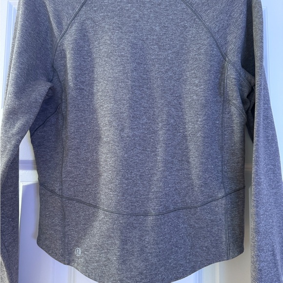 Lululemon Gray Cropped Pullover Mock Neck Long Sleeve Top - Picture 11 of 12